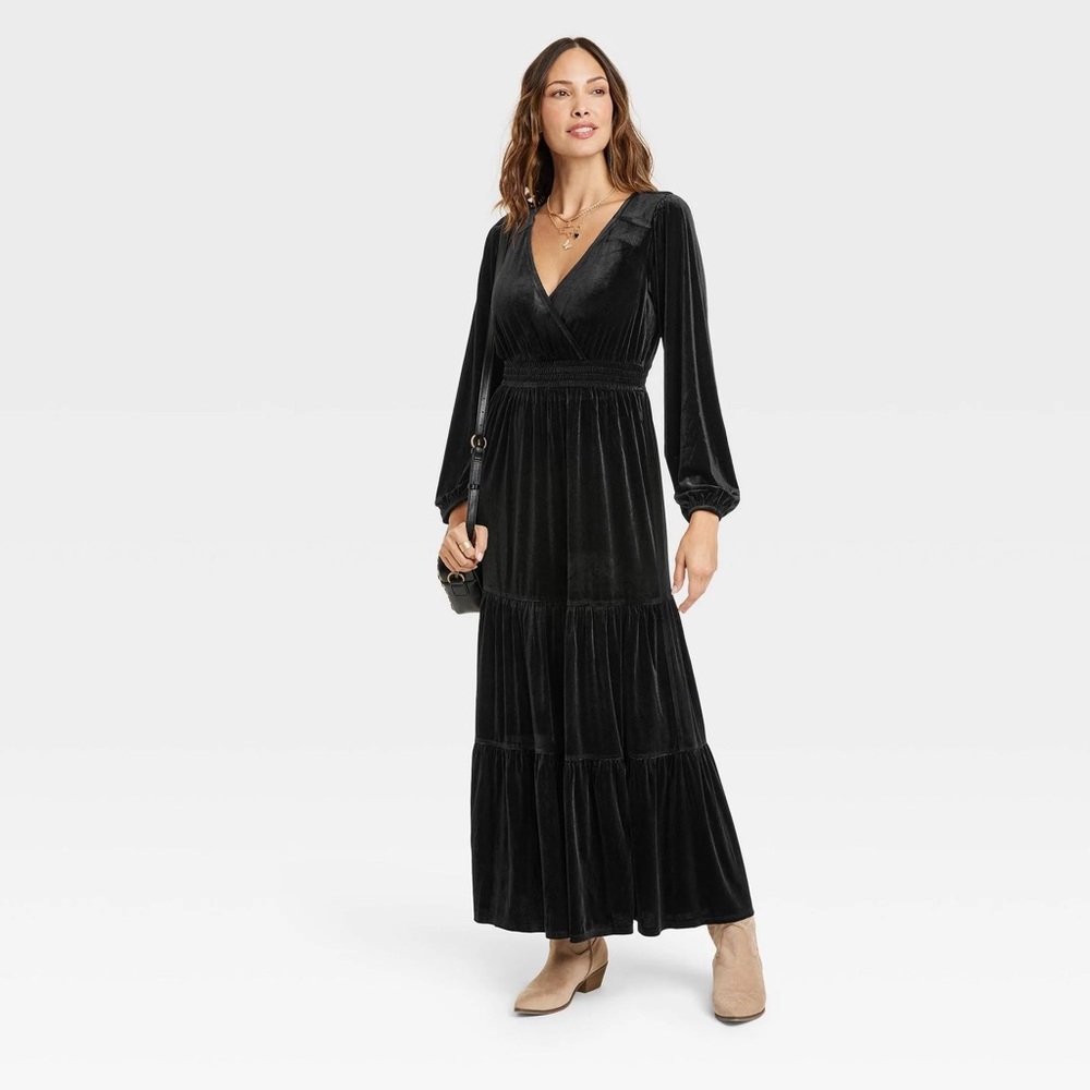 Knox Rose full length velvet boho maxi dress